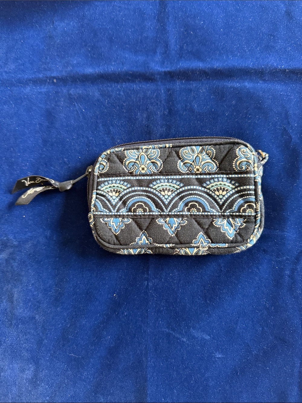 Vera Bradley Black and Blue Quilted  Pouch